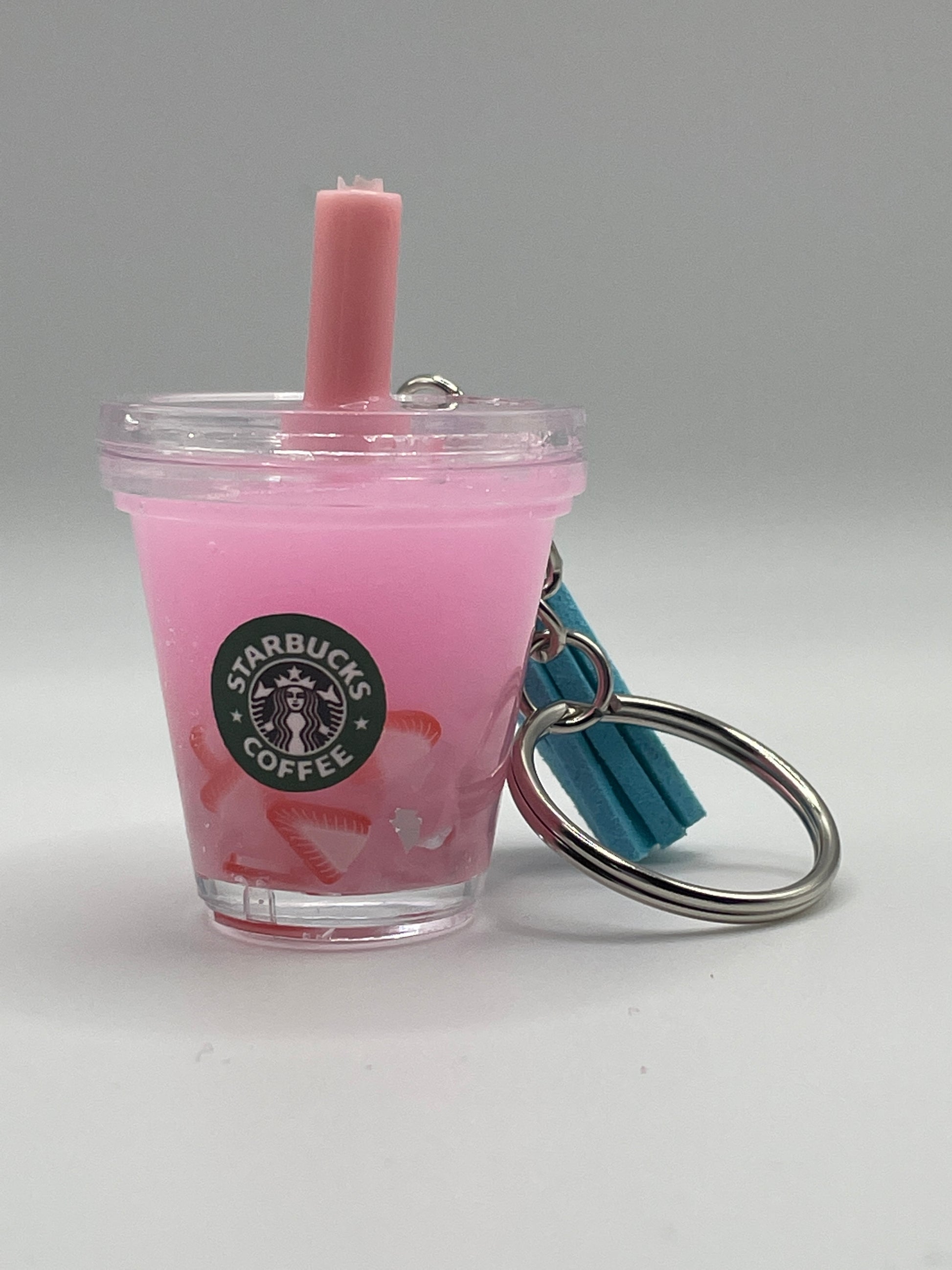 Starbucks Inspired Resin Keychain Pink Drink Handmade New